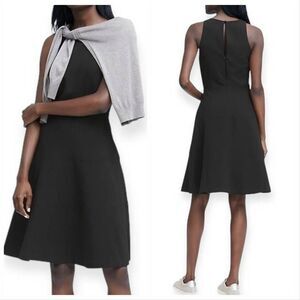 Banana Republic S 2 Stretch Racer Seam Back Fit-and-Flare Dress Evening Cocktail